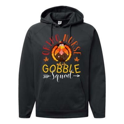 Ortho Nurse Gobble Squad Nurse Thanksgiving Turkey Day Performance Fleece Hoodie