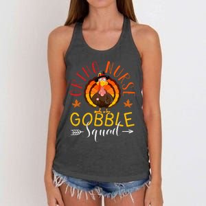 Ortho Nurse Gobble Squad Nurse Thanksgiving Turkey Day Women's Knotted Racerback Tank