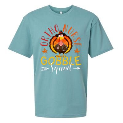 Ortho Nurse Gobble Squad Nurse Thanksgiving Turkey Day Sueded Cloud Jersey T-Shirt