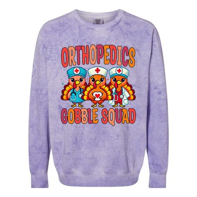 Orthopedics Nurse Gobble Squad Thanksgiving Surgeon Doctor Colorblast Crewneck Sweatshirt