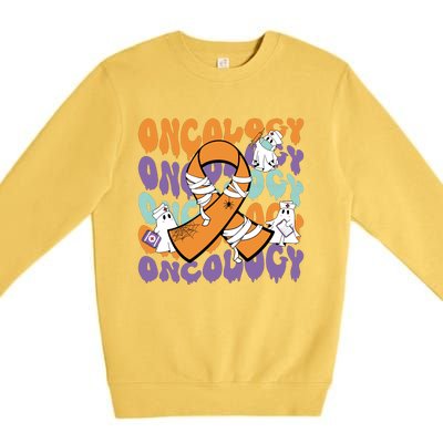 Oncology Nurse Ghost Halloween Premium Crewneck Sweatshirt