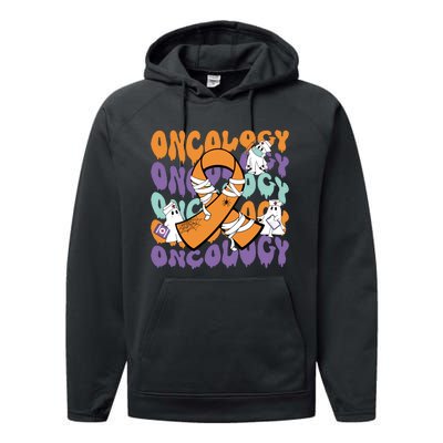 Oncology Nurse Ghost Halloween Performance Fleece Hoodie