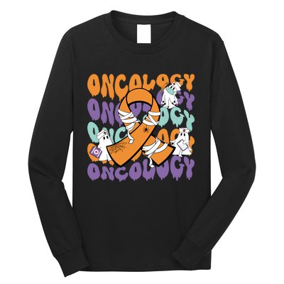 Oncology Nurse Ghost Halloween Long Sleeve Shirt