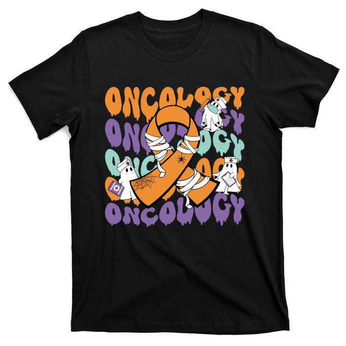 Oncology Nurse Ghost Halloween T-Shirt