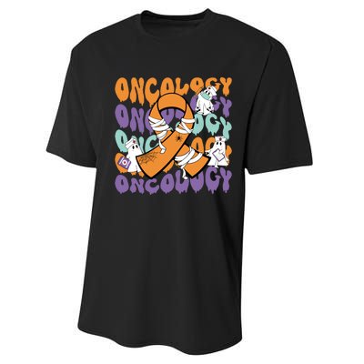 Oncology Nurse Ghost Halloween Performance Sprint T-Shirt