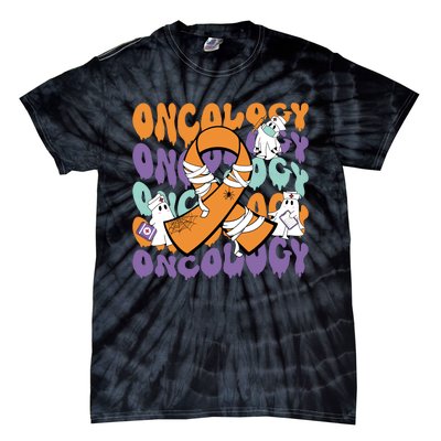 Oncology Nurse Ghost Halloween Tie-Dye T-Shirt