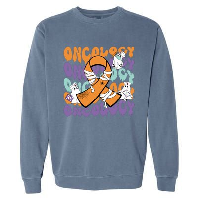 Oncology Nurse Ghost Halloween Garment-Dyed Sweatshirt