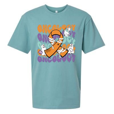 Oncology Nurse Ghost Halloween Sueded Cloud Jersey T-Shirt