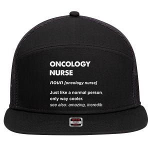 Oncology Nurse Gift 7 Panel Mesh Trucker Snapback Hat