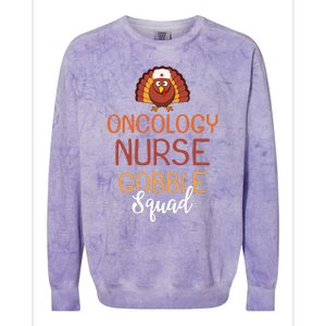 Oncology Nurse Gobble Squad Funny Turkey Thanksgiving Day Colorblast Crewneck Sweatshirt