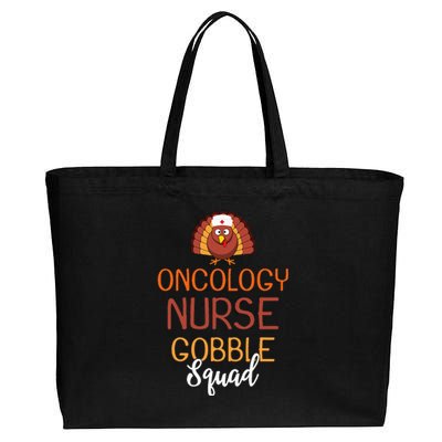 Oncology Nurse Gobble Squad Funny Turkey Thanksgiving Day Cotton Canvas Jumbo Tote