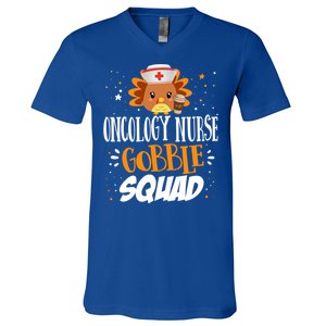 Oncology Nurse Gobble Squad Thanksgiving Turkey On Squad Gift V-Neck T-Shirt