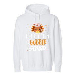 Oncology Nurse Gobble Squad Thanksgiving Turkey On Squad Gift Garment-Dyed Fleece Hoodie