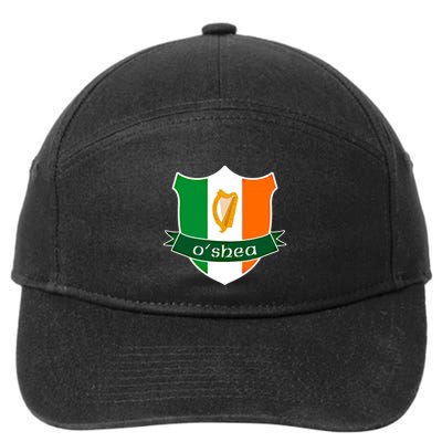 Oshea Name Irish Gift Irish Flag Harp Crest 7-Panel Snapback Hat