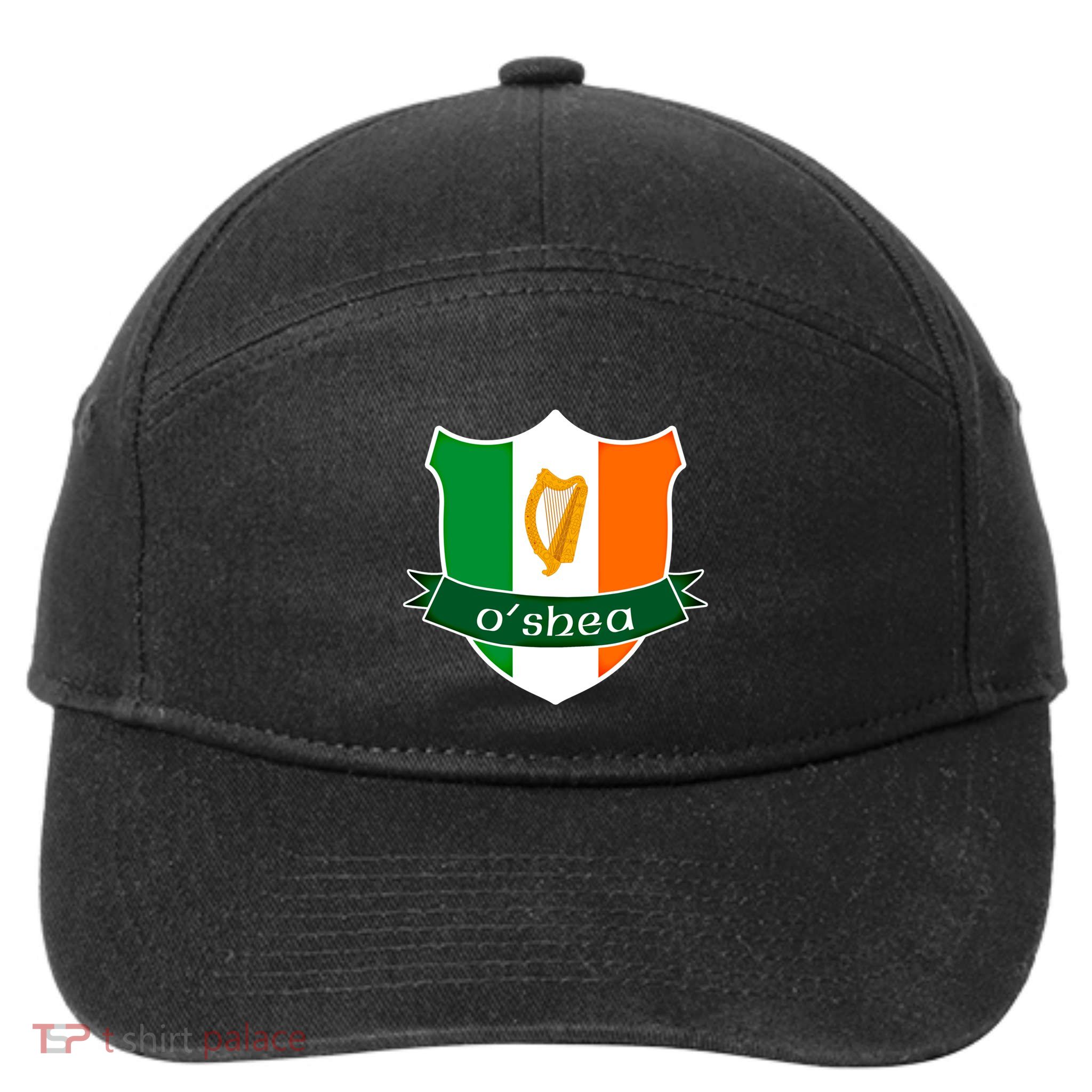 Oshea Name Irish Gift Irish Flag Harp Crest 7-Panel Snapback Hat