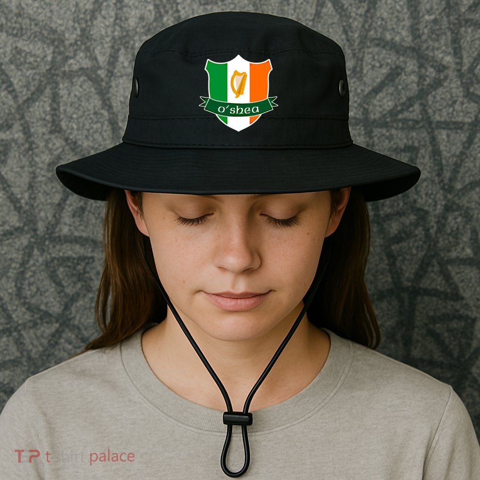Oshea Name Irish Gift Irish Flag Harp Crest Bucket Hat