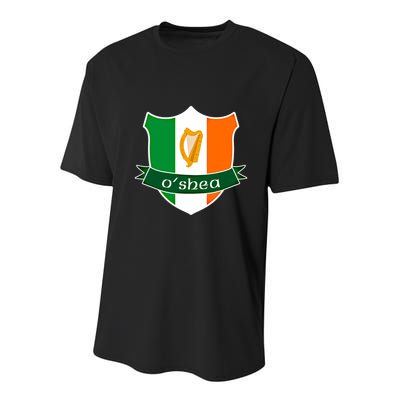 Oshea Name Irish Gift Irish Flag Harp Crest Youth Performance Sprint T-Shirt