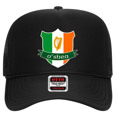 Oshea Name Irish Gift Irish Flag Harp Crest Trucker Hat