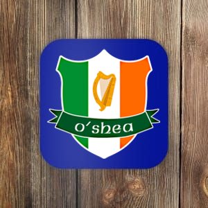 Oshea Name Irish Gift Irish Flag Harp Crest Coaster