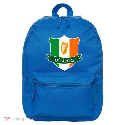 Oshea Name Irish Gift Irish Flag Harp Crest 16 in Basic Backpack
