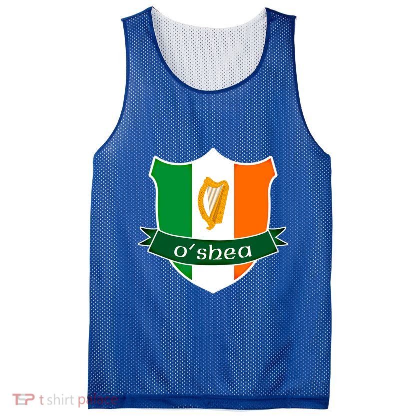 Oshea Name Irish Gift Irish Flag Harp Crest Mesh Reversible Basketball Jersey Tank