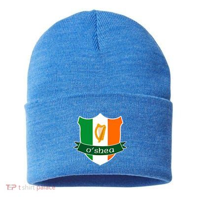 Oshea Name Irish Gift Irish Flag Harp Crest Sustainable Knit Beanie