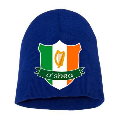 Oshea Name Irish Gift Irish Flag Harp Crest Short Acrylic Beanie