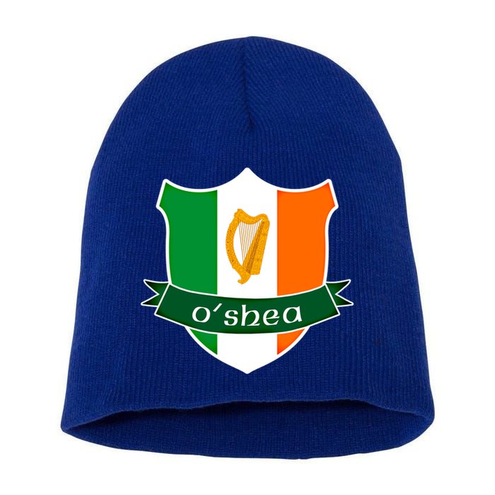 Oshea Name Irish Gift Irish Flag Harp Crest Short Acrylic Beanie