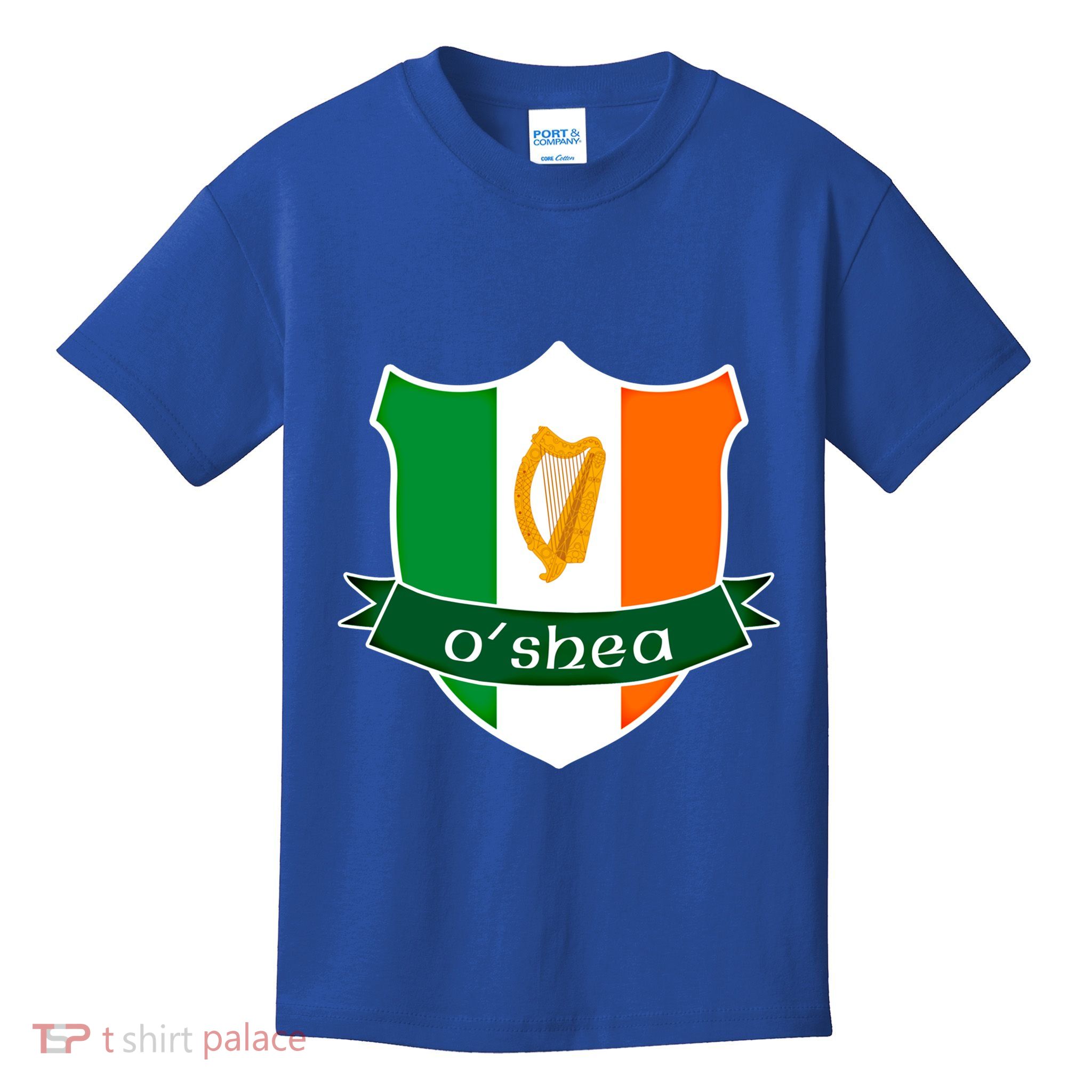 Oshea Name Irish Gift Irish Flag Harp Crest Kids T-Shirt