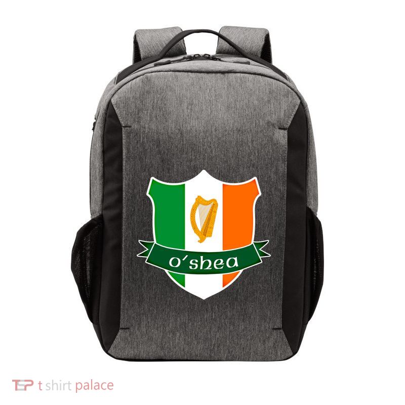 Oshea Name Irish Gift Irish Flag Harp Crest Vector Backpack