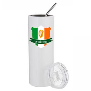 Oshea Name Irish Gift Irish Flag Harp Crest Stainless Steel Tumbler