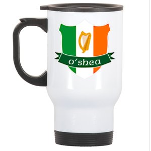 Oshea Name Irish Gift Irish Flag Harp Crest Stainless Steel Travel Mug