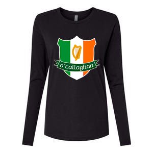 Ocallaghan Name Irish Gift Irish Flag Harp Crest Womens Cotton Relaxed Long Sleeve T-Shirt