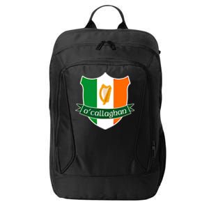 Ocallaghan Name Irish Gift Irish Flag Harp Crest City Backpack