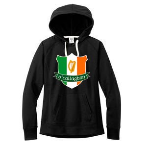 Ocallaghan Name Irish Gift Irish Flag Harp Crest Women's Fleece Hoodie