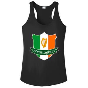 Ocallaghan Name Irish Gift Irish Flag Harp Crest Ladies PosiCharge Competitor Racerback Tank