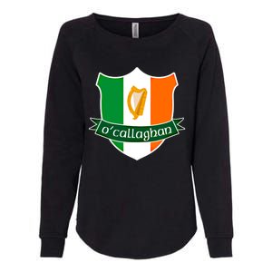 Ocallaghan Name Irish Gift Irish Flag Harp Crest Womens California Wash Sweatshirt