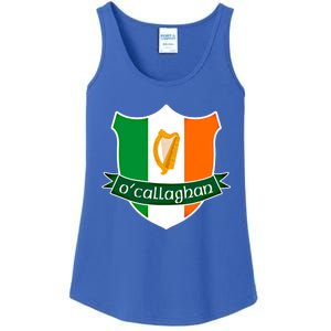 Ocallaghan Name Irish Gift Irish Flag Harp Crest Ladies Essential Tank