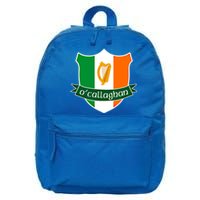 Ocallaghan Name Irish Gift Irish Flag Harp Crest 16 in Basic Backpack