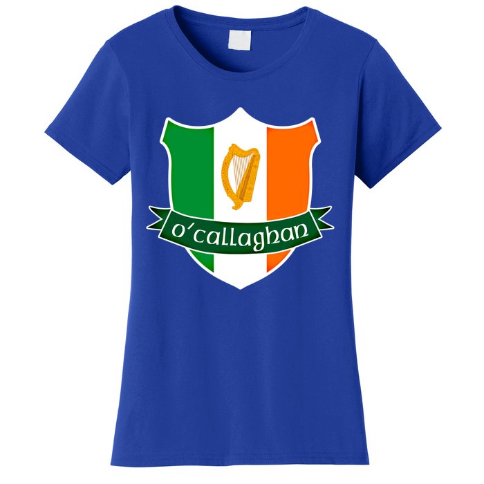 Ocallaghan Name Irish Gift Irish Flag Harp Crest Women's T-Shirt