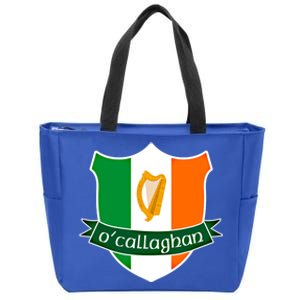 Ocallaghan Name Irish Gift Irish Flag Harp Crest Zip Tote Bag