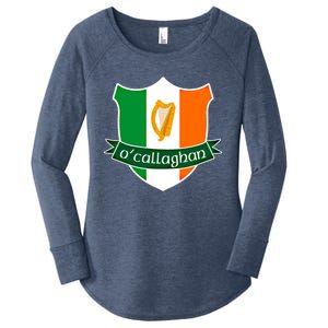 Ocallaghan Name Irish Gift Irish Flag Harp Crest Women's Perfect Tri Tunic Long Sleeve Shirt