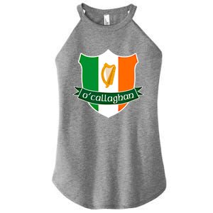 Ocallaghan Name Irish Gift Irish Flag Harp Crest Women's Perfect Tri Rocker Tank