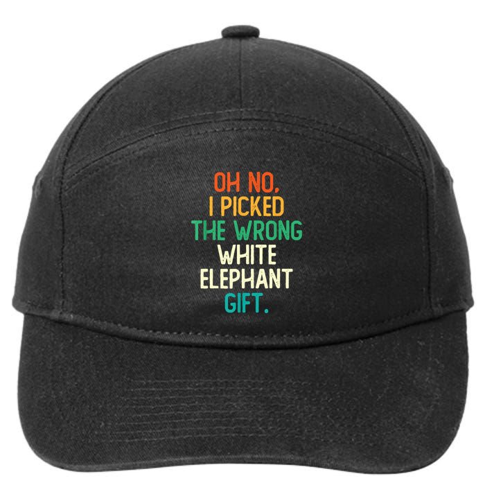 Oh No I Picked The Wrong White Elephant 7-Panel Snapback Hat