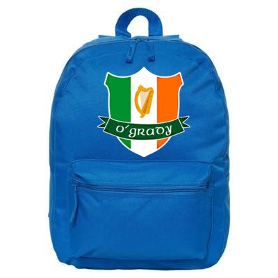 Ogrady Name Irish Funny Gift Irish Flag Harp Crest 16 in Basic Backpack