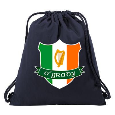 Ogrady Name Irish Funny Gift Irish Flag Harp Crest Drawstring Bag