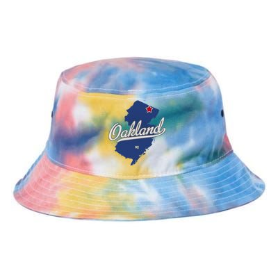 Oakland New Jersey NJ Map Tie Dye Newport Bucket Hat