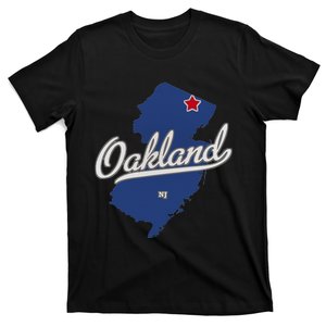 Oakland New Jersey NJ Map T-Shirt