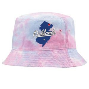 Oakland New Jersey NJ Map Tie-Dyed Bucket Hat