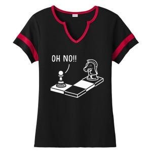 Oh No Knight To Pawn Funny Chess Player Gift Idea Board Game Ladies Halftime Notch Neck Tee